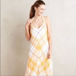 🌻NWT Anthro Holding Horses yellow plaid dress🌻